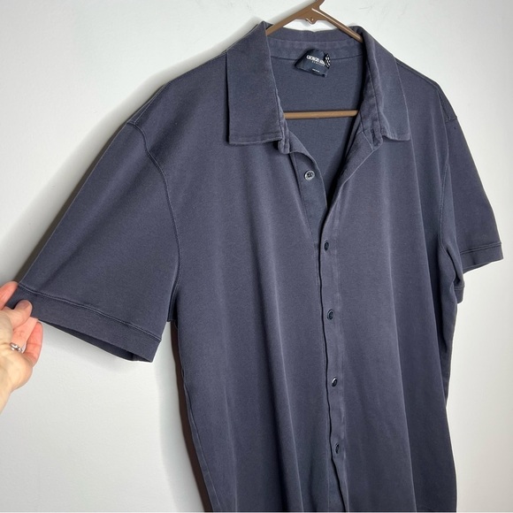Giorgio Armani Cotton Polo Navy Button Down Shirt - Picture 3 of 8